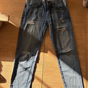 Hatch Women's Straight Leg Jeans - Distressed Blue